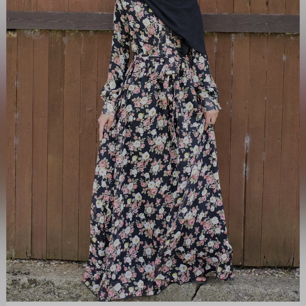 Floral Black Maxi Dress